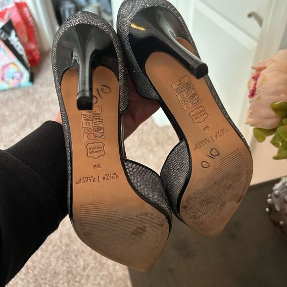 EUC WHBM Silver and black glitter pumps(size 9) - Picture 7 of 8
